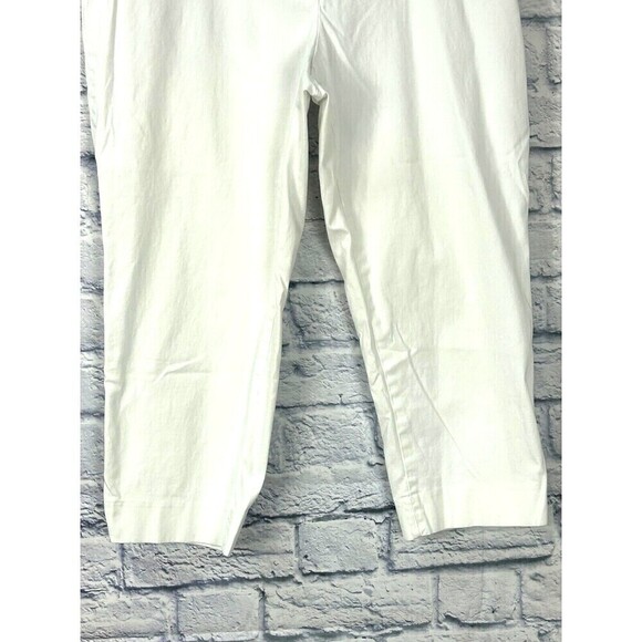 Talbots Women Size 12P White The Perfect Crop Curvy High Rise Cotton Spandex E4 - Picture 9 of 11
